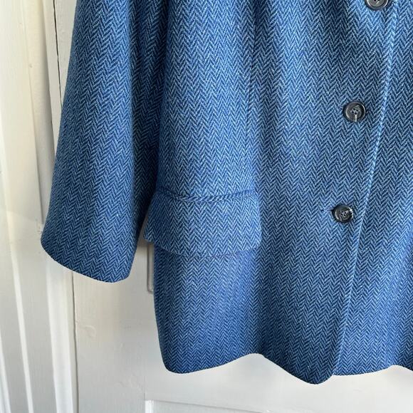Vintage Norm Thompson Wool Herringbone Tweed Blazer Petite - Picture 5 of 8